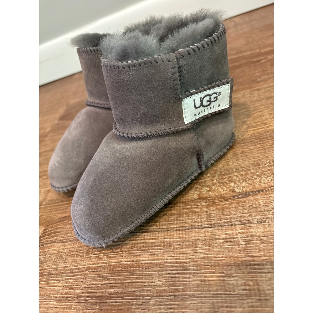 UGG Erin gray fur bootie shoes Large toddler 7 - Picture 3 of 7